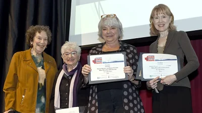 Sheila Baslaw on stage at the Canadian Jewish Literacy Awards in Toronto